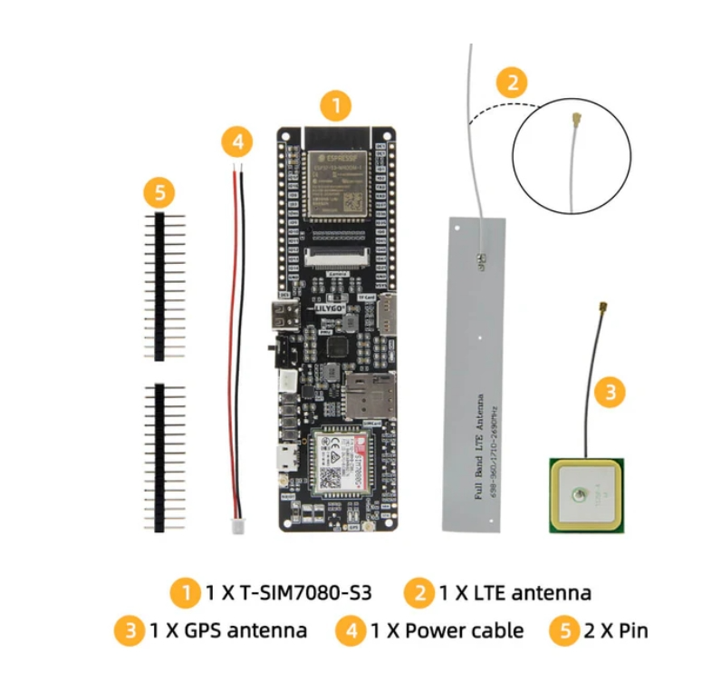 6/末再開予定[H606]T-SIM7080G-S3(NB-IoT/Cat-M&ESP32搭載ボード)