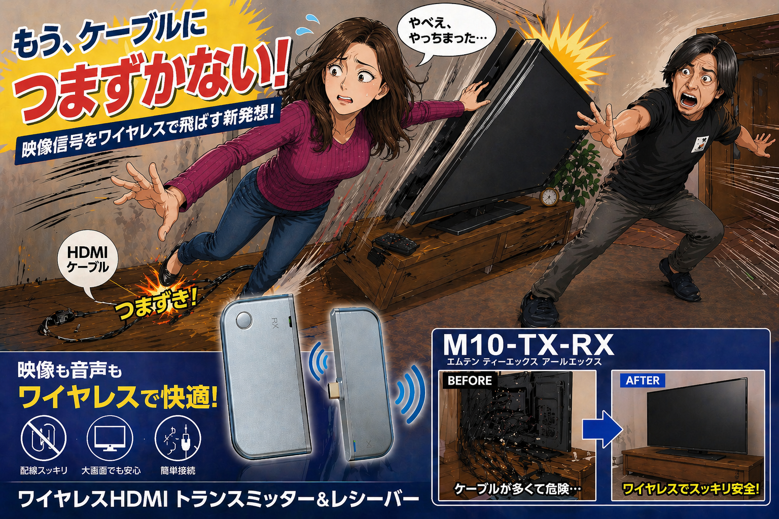 M10-TX-RX~Type-C to HDMI無線伝送※技適付