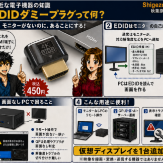 EDIDダミープラグ※4K解像度